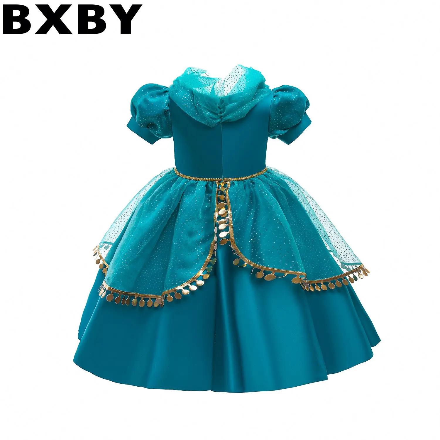 

New Arrival Kids Princess Dress Girls Dress Solid Color Sparkly Mesh Princess Dress Club, Green