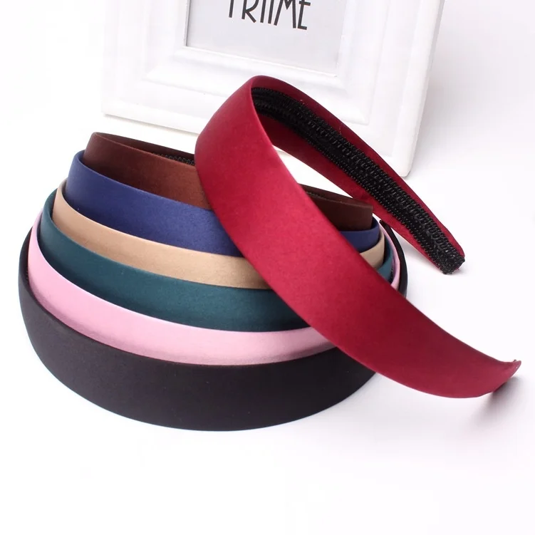 

Wholesale 30 mm Wide headband mix color satin lady girls hair accessories