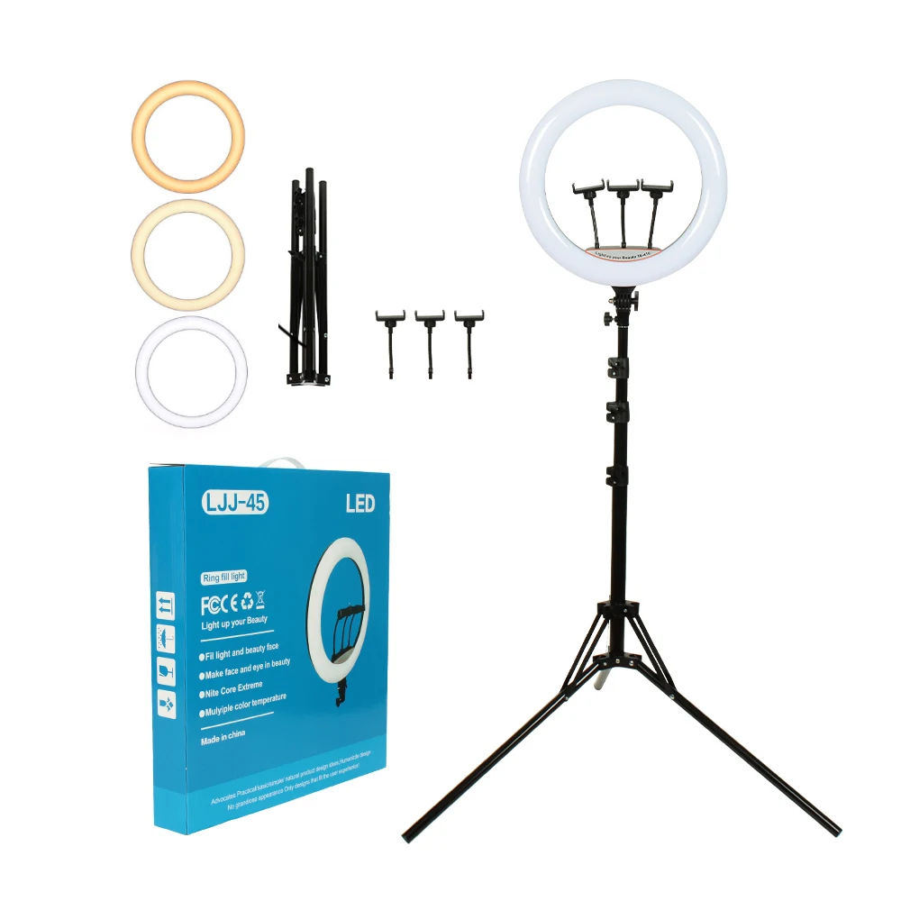 

Professional photography Ring lights 60W 4800-5200K LED 18 inch Ring Light with Tripod Stand Remote, Accept customization