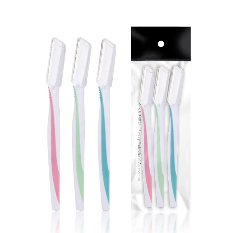 

New High Quality Blade 3pcs Three Color Eyebrow Razor Trimmer set, As your request