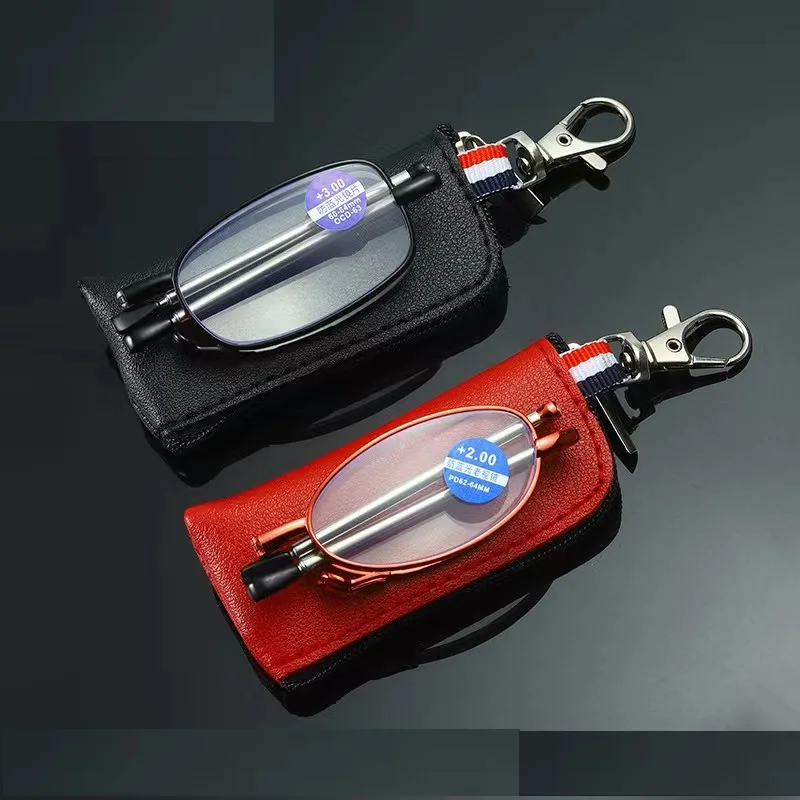 

2022 New Design portable mini folding reading glasses with case fashion reading glasses anti blue light unisex in stock
