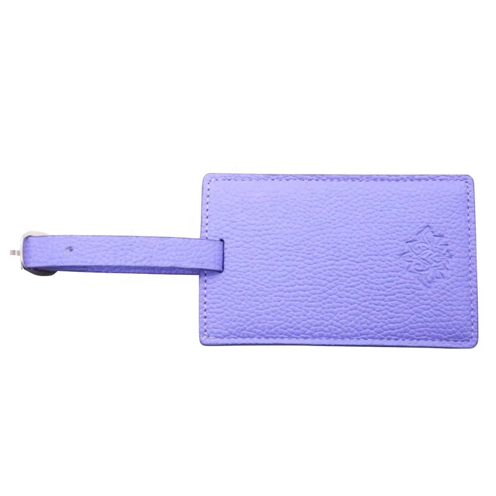 

hot sale personalized oem travel custom square high quality pu leather luggage tag, Pink