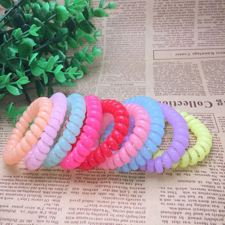 

Genya factory wholesales custom color phone line hair tie Pure Spiral Bracelets, Customized color