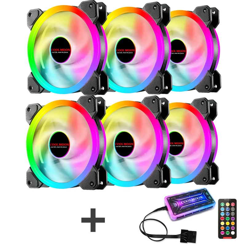 

HOT SALE sunshine RGB fan 120mm computer case fan PC cooler cooling fan with controller