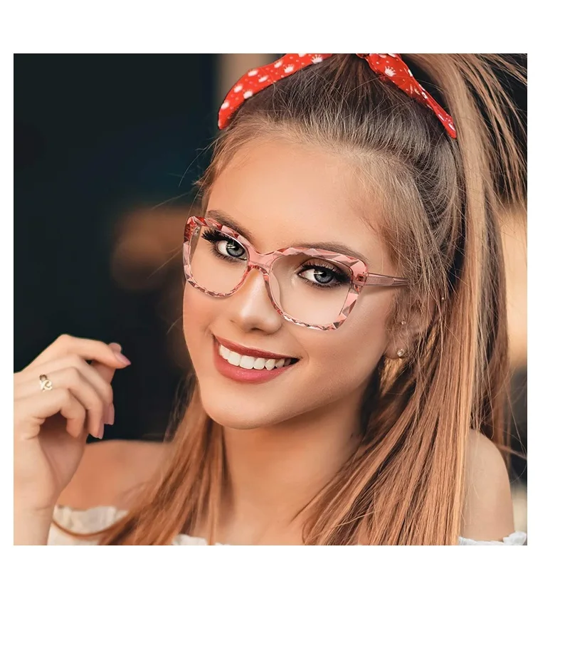 

2021 Custom Brand Name Plastic Glasses Blue Light Blocking Eyeglasses Women Crystal Frame Eyewear, Any colors