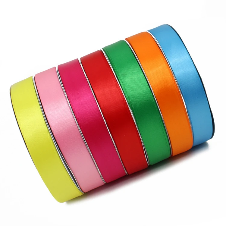 

25mm Satin Ribbon Gift Packing Solid Color Single Face Satin Ribbon 100% Polyester Satin Ribbon, 30 colors as picture