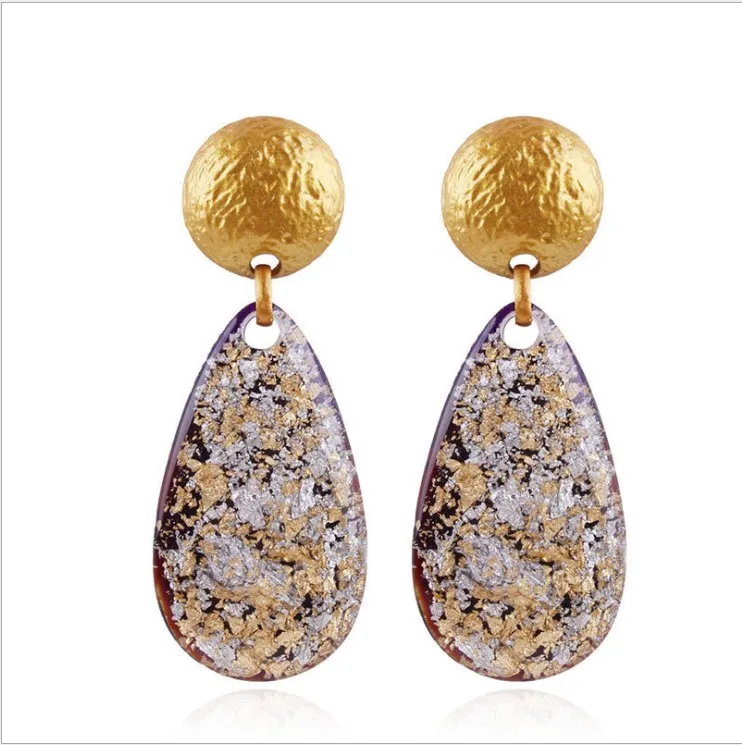 

New exaggerated alloy full diamond big name earrings drop earrings