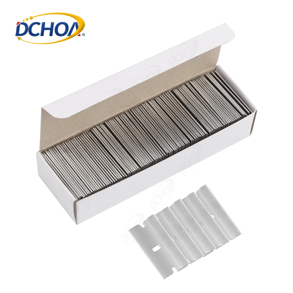 DCHOA Stainless Steel Razor Blade Scraper Safety Straight Single Edge Razor Blades