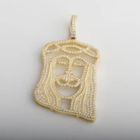 

Bing bing 10k real gold pendant with real diamonds hip hop solid gold jewelry jesus design