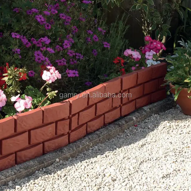 New Stone Brick Cobbled Effect Plastic Garden Edging Plant Borders Lawn 