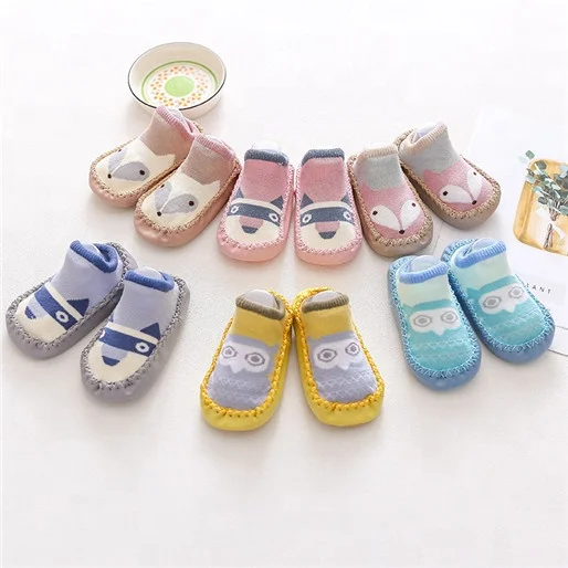 

Children's new cartoon baby leather socks baby toddler floor non-slip soft socks