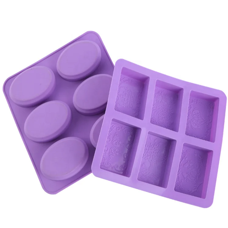 

Amazon Top Seller 6-Cavity Custom Silicone Soap Molds Homemade Craft Soap Mold for Cake Mold, Gray