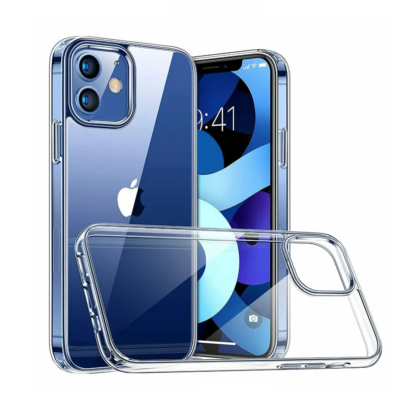 

For iPhone 12 13 Pro Max Mini Case TPU Clear Transparent Bumper Fundas Para Shockproof Cover Case For Iphone 11 12 Pro Max