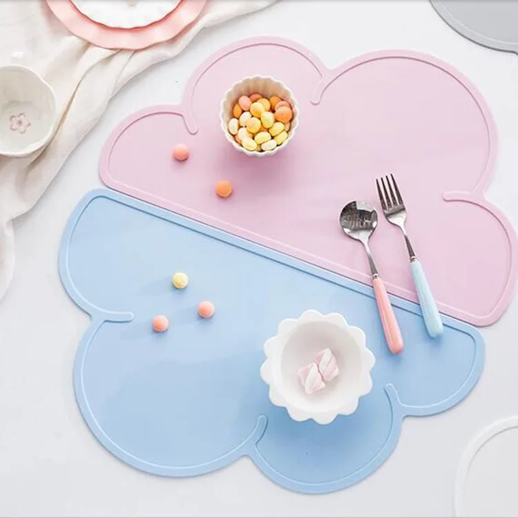 

Nordic Style Clouds Silicone Table Mats Waterproof Mobile Platemat For baby Toddle Feeding Non-slip Home Kitchen Tableware Pad, Customized color