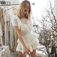 

OOTN 2020 New Arrivals Spring Summer Women Dresses Blue Pink White Ruffle Lace Casual Dress Ropa Mujer Wholesale Clothes Women
