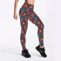 

Factory Wholesale Dinosaur Print Women Elastic Band Waist Buttery Soft Woman Printed Leggings