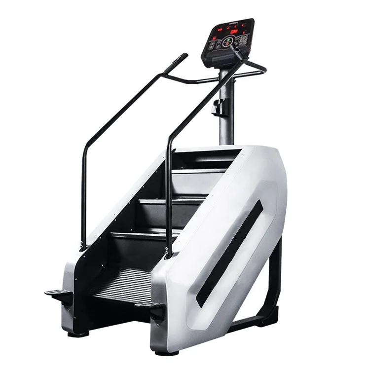 

2022 new arrivals machine to customize stair nose gym equipment cardio training stepmill stair stepper, Black and silver