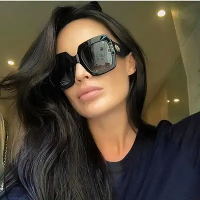 

2019 newest vintage oversized sunglasses women red green square sunglasses, Mix color