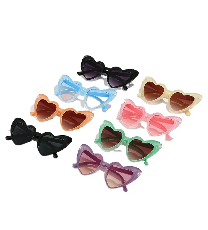 

Hot Sale New Women's Peach Heart Sun Glasses Women Fashion Retro Trendy Wholesale Heart Sunglasses