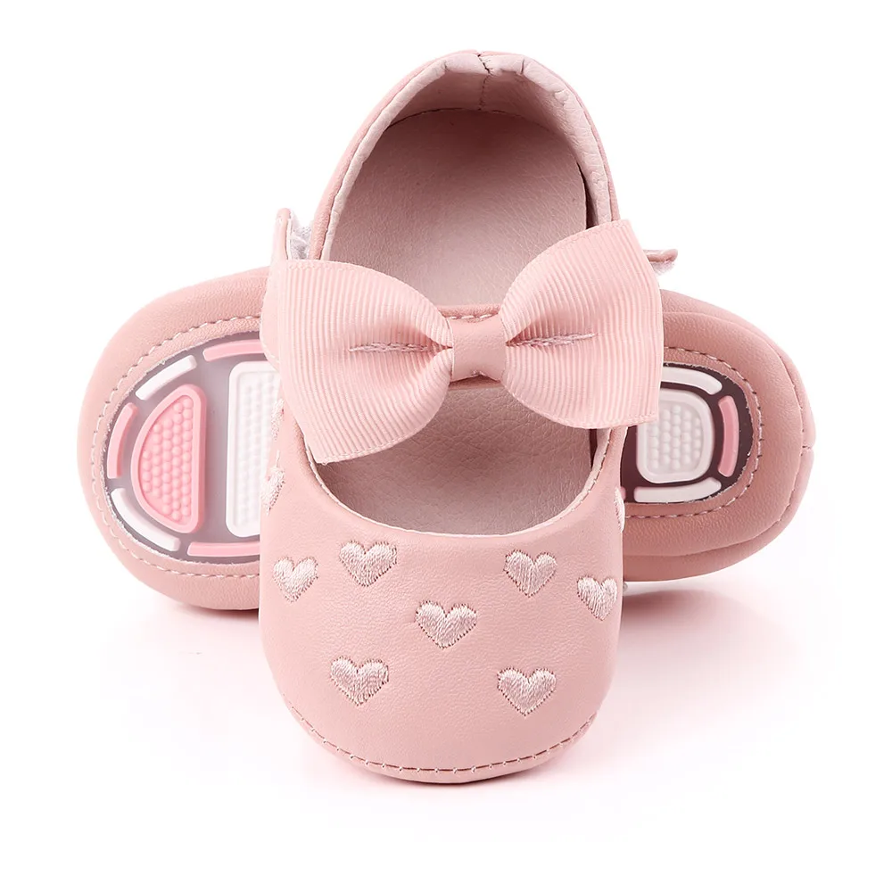 

New arrival fashion fancy beautiful bow rubber pink baby girl shoes, Pink/white