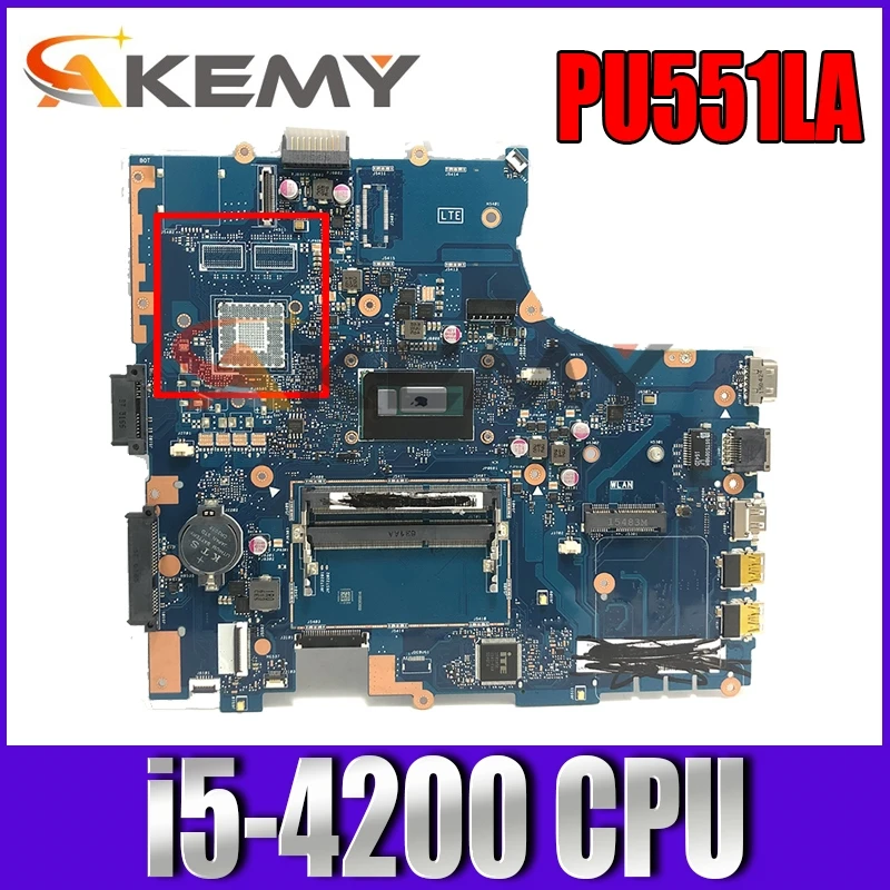 

PU551LA With i5-4200 CPU Mainboard REV 2.0 For ASUS PRO551L PU551L PU551LA Laptop Motherboard DDR4 Tested Well Free Shipping