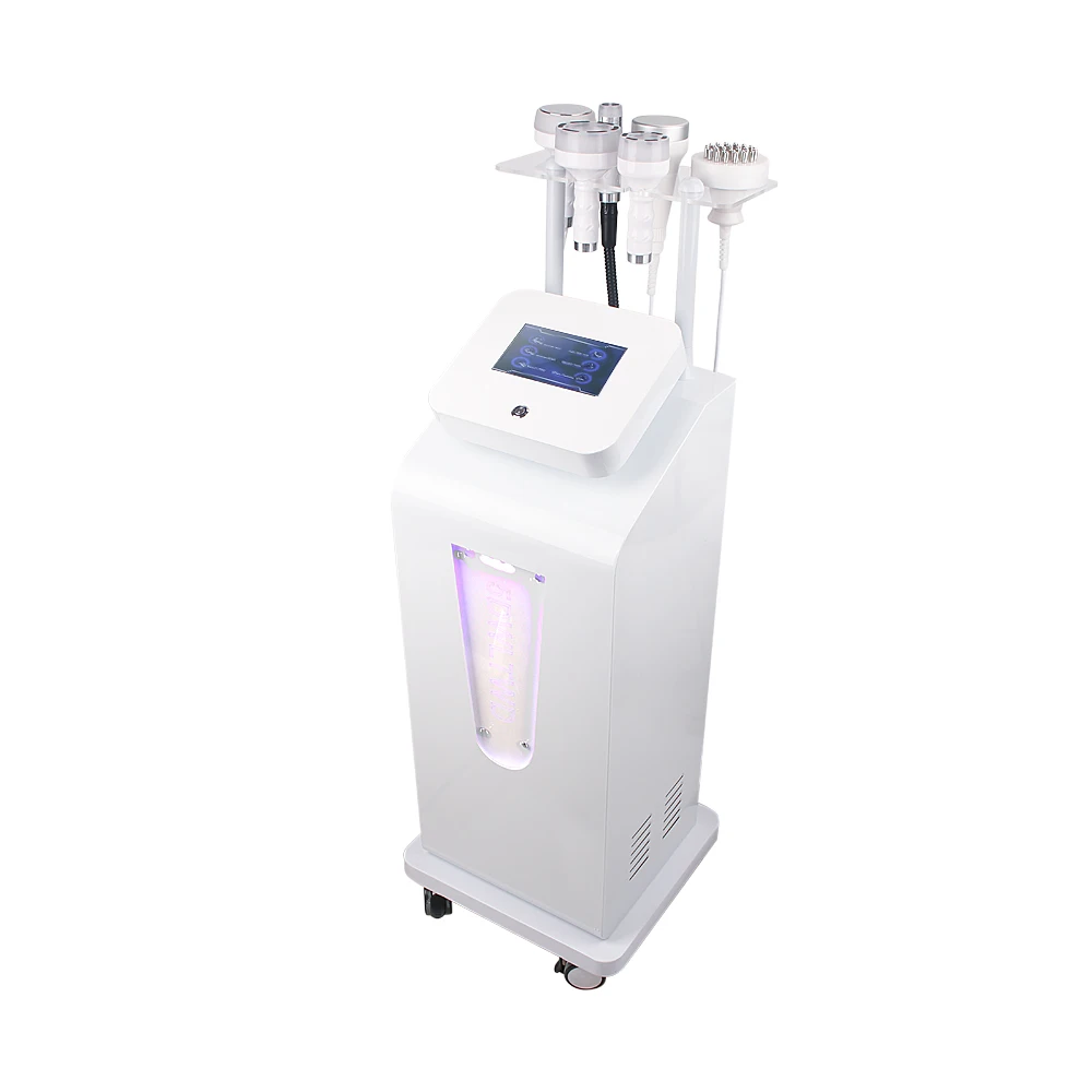 

Ultrasonic 5D RF cavitation machine 80k radio frequency body slimming lipo shaping machine 6 in 1, White