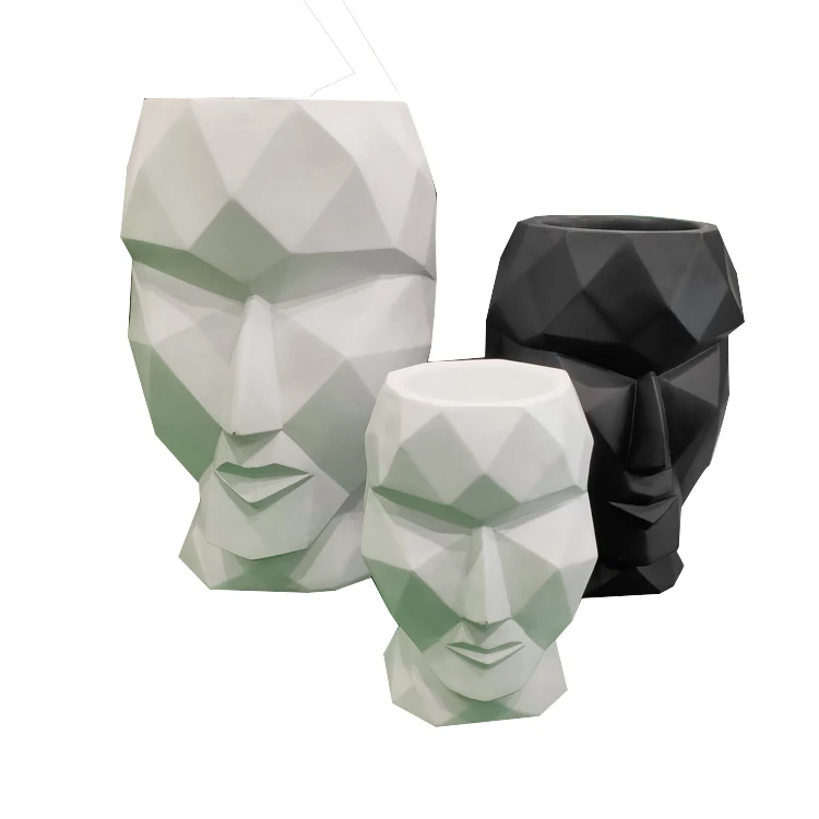

Hot selling figure art glass fiber floor flowerpot outdoor decoration flowerpot plant pot