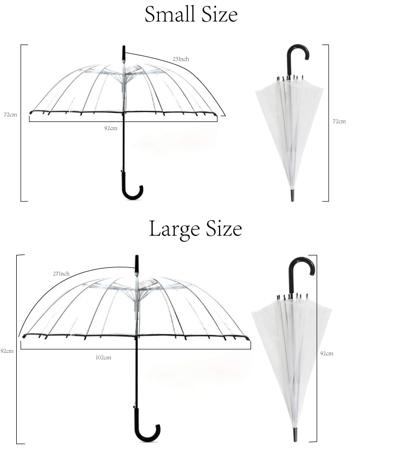 21inch Umbrella Automatic Open And Close Vinyl Sombrilla Parasol Ladies