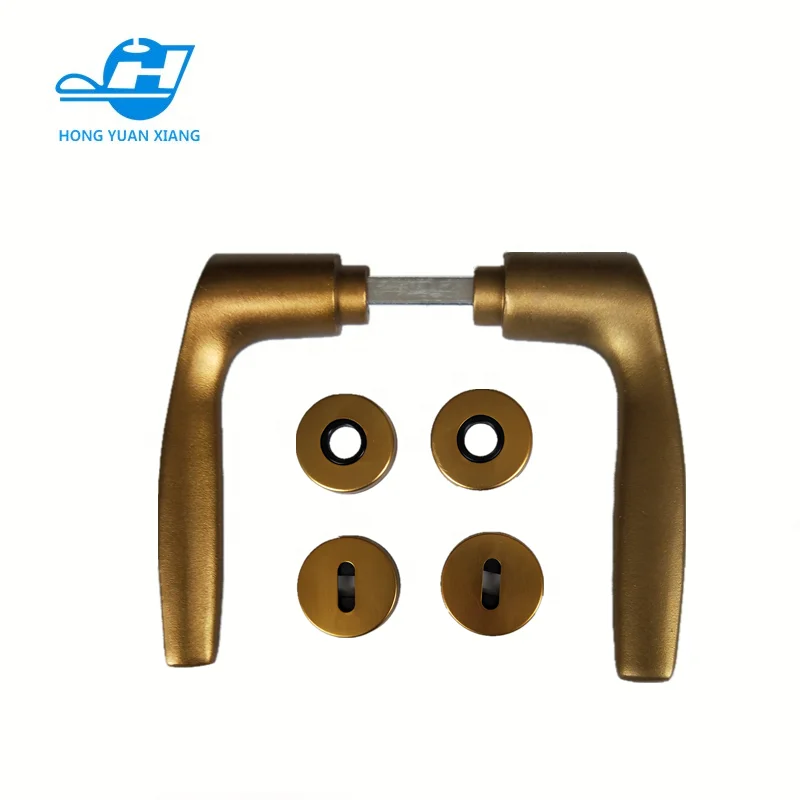 
Coffer color aluminum door rosette handle with escutcheon sale to Europe 