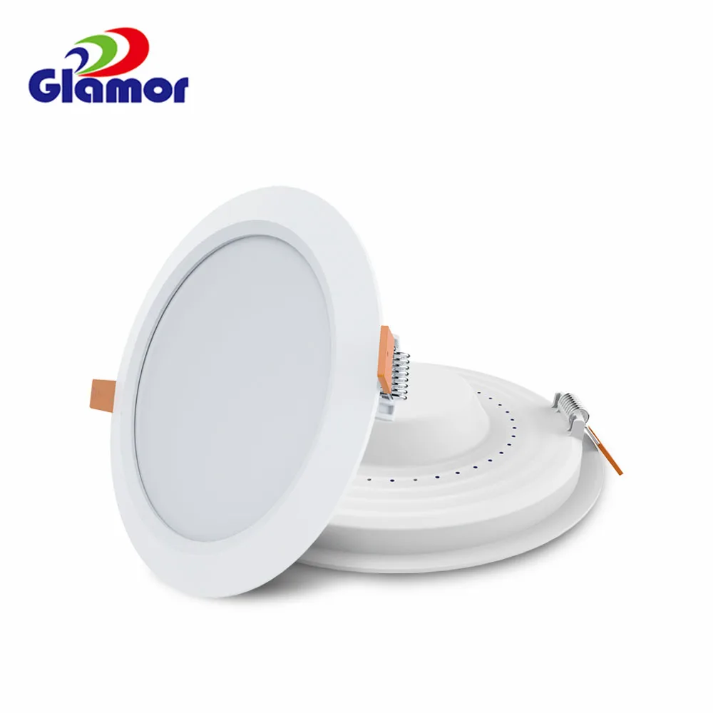 Recessed Round Led Panel Light Manufactures Zhongshan 6w 12w 18w Luminous White Plastic Body Lamp Lighting Time Warm Office