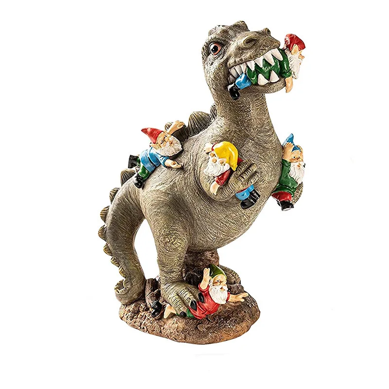 

Garden Decorations art dinosaur dwarf statue eating elf resin ornaments
