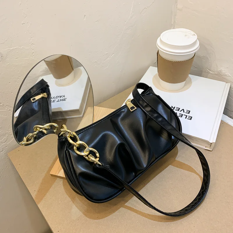 

Wholesale Solid Color Wrinkled Shoulder Bags Messenger Bag Women Hand Bags Designer Handbags, As show