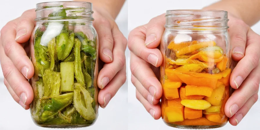 Comparison chart of fermentation vs pickling