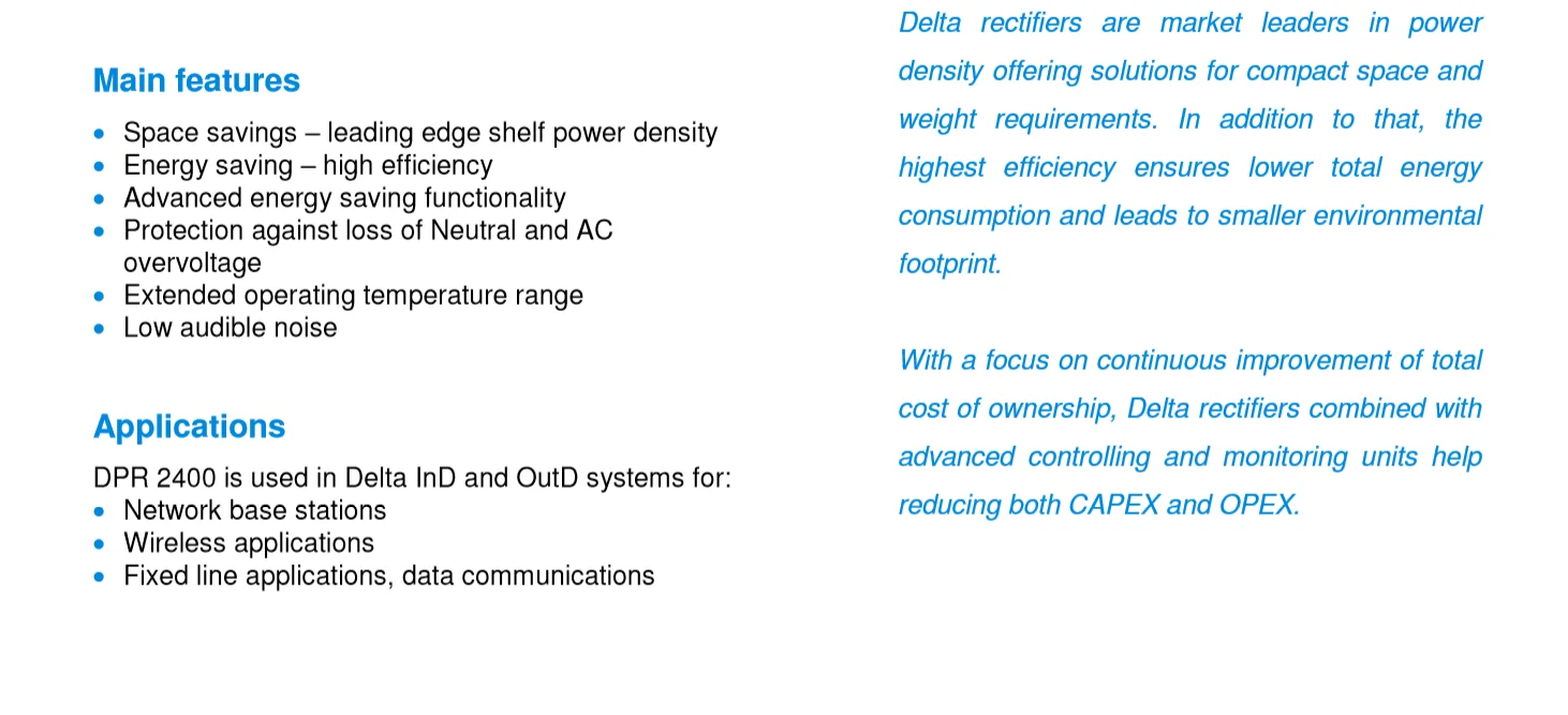 220vac-to-48vdc-rectifier Delta Rectifier DPR 2400B-48, View Delta DPR ...