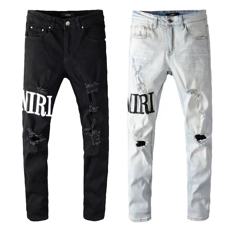 

2021 Fashion New Design Amiry Jeans Men Clothing Vintage Breathable Long Pants Ripped Amirys Jeans