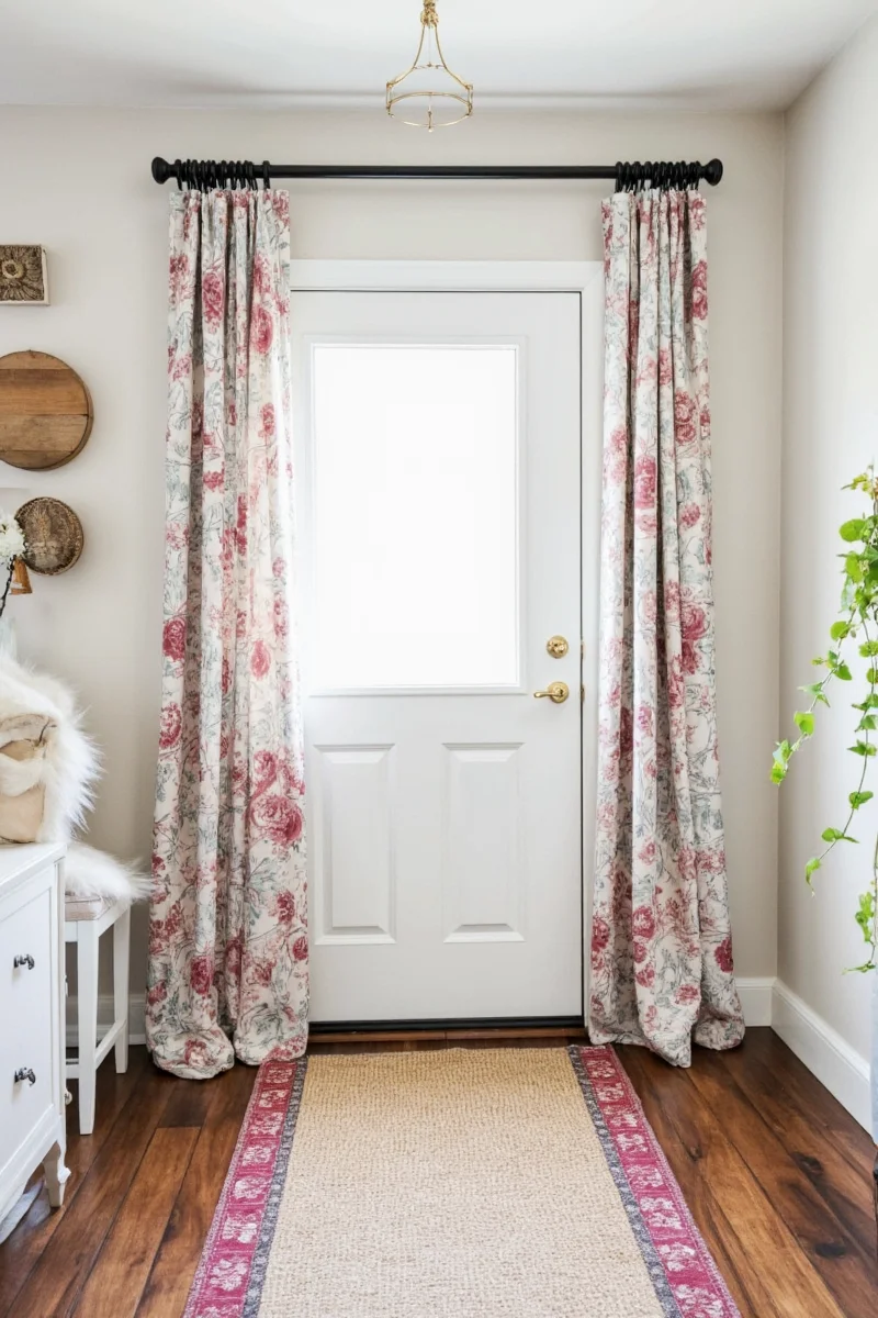 7 fun and family friendly front door curtain rod ideas that ll spice up your entryway