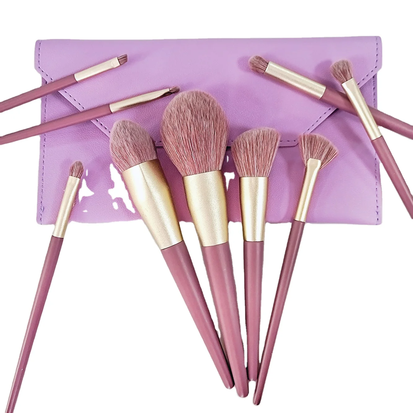

Purple aluminum tube fiber wool 9-piece sleeve brush