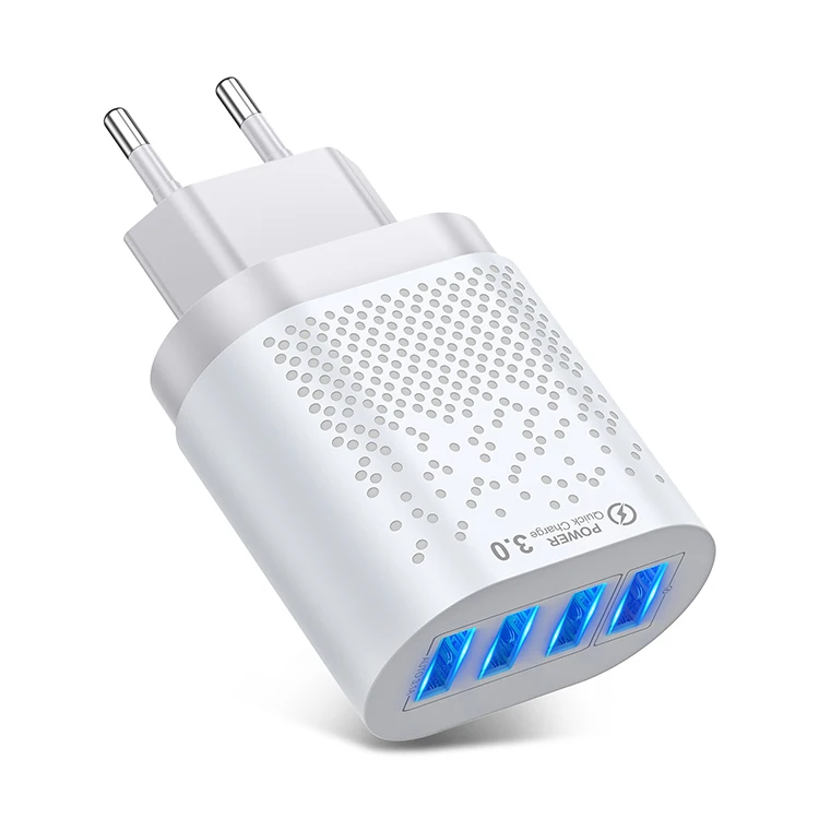 

ABS fireproof safety qc 3.0 samsung mobile phone 4 usb port wall charger fast charging