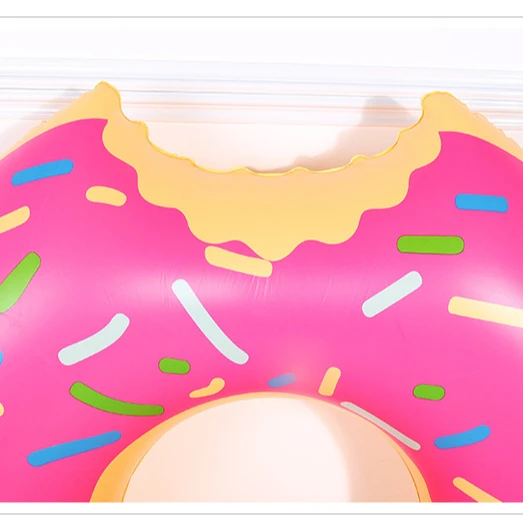 

New inflatable donut swimming circle large 120cm thick inflatable swim ring, Pink