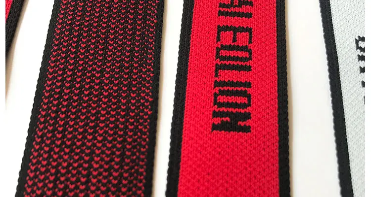 3cm flat knitting machine rib belt woven hemp base process letter ribbon/can be customized details