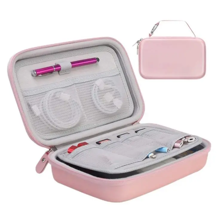 

Cheap EVA electronic accessories storage bag outdoor portable power pack data cable charger protection box, Customized color