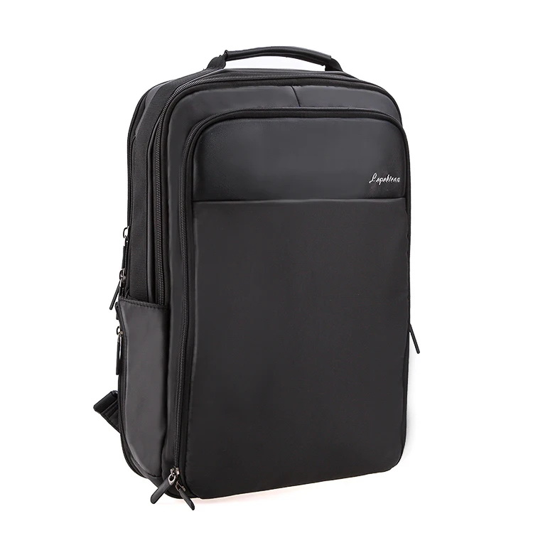 

19SA-8441F factory high quality private label new design pu leather backpack school business laptop, Black