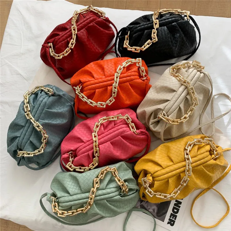 

Handbags Women's Bag 2021 new handbag woven cloud bag, Yellow, red, green, blue, black, beige, orange, pink