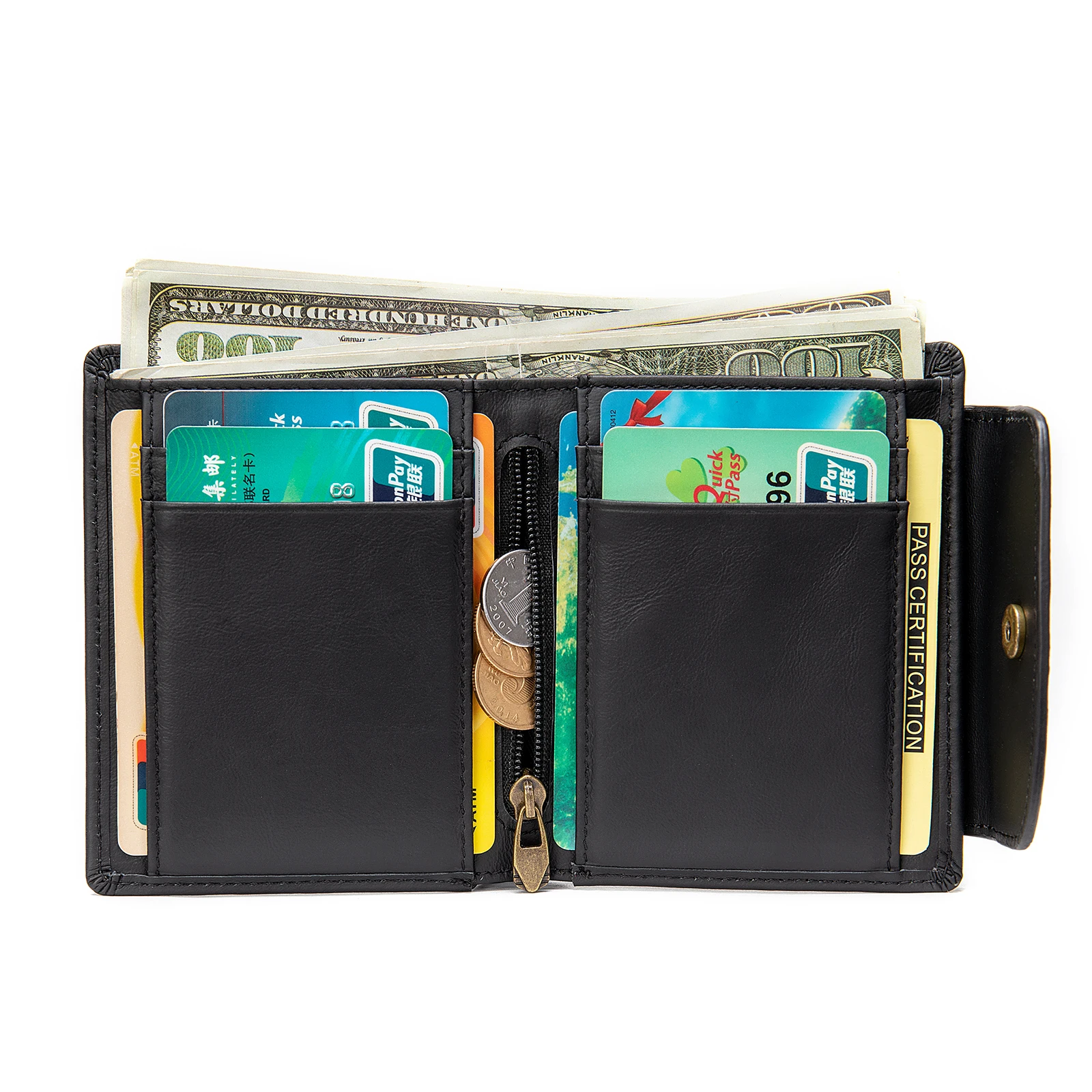 

2020 handmade rifd credit card holder 7422 genuine leather man wallet with pocket