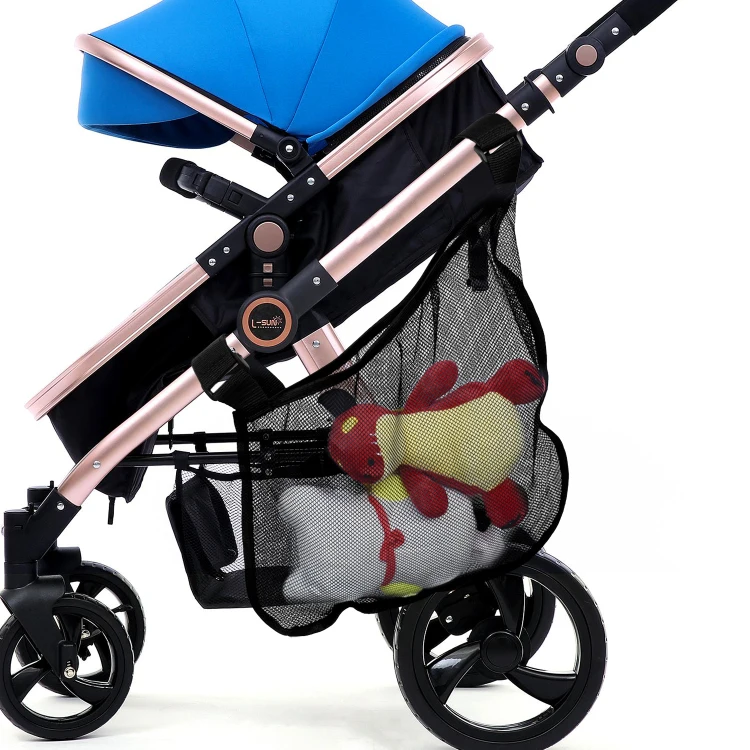 

Universal Multifunctional Non-slip Mom Travel Mesh Side Sling Stroller Storage Bag, Black