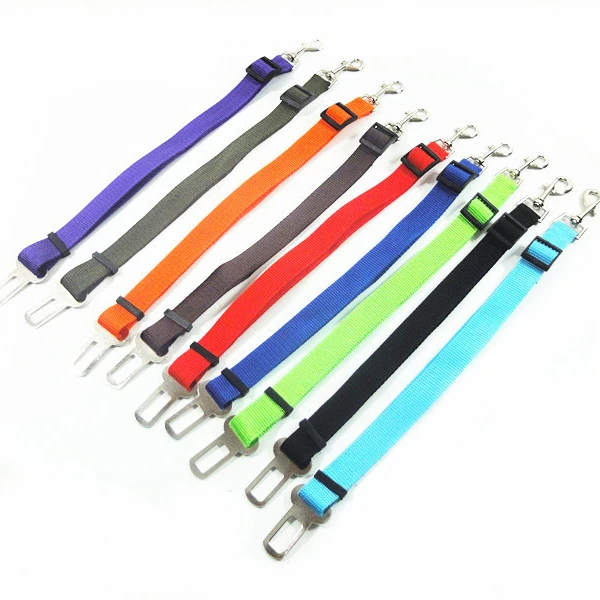 

Adjustable Nylon Pet Leash Collar Harness Bandana Car dog seatbelt, 13 colors