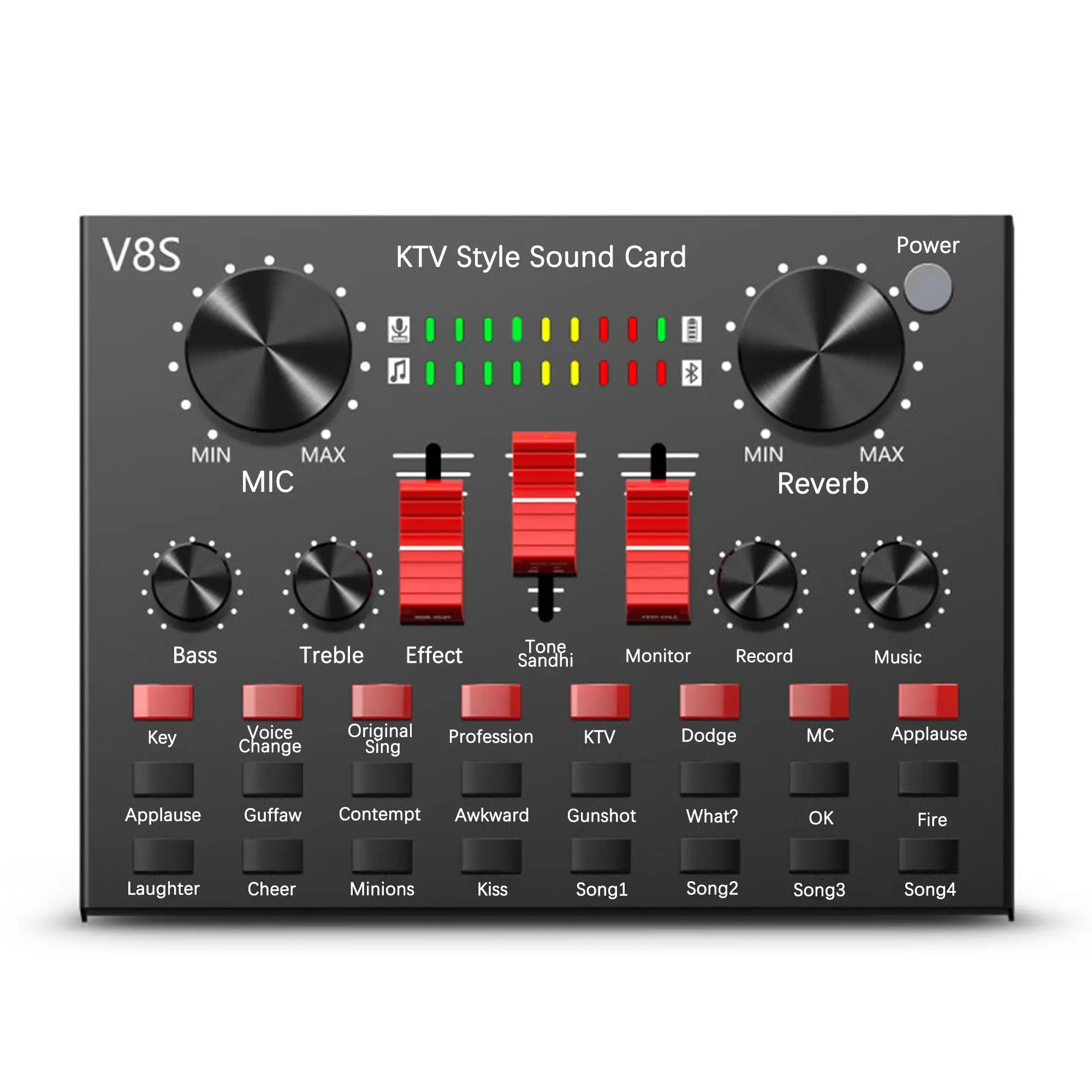 

Live Broadcast Musical Streaming Recording Equipment Sound Card, Black