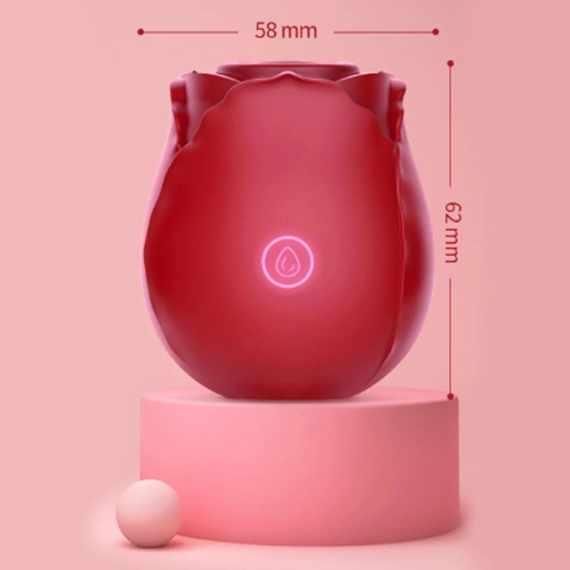 2020 New High Quality Women Sex Toy Rose Red Shape Vibrator Silicone 