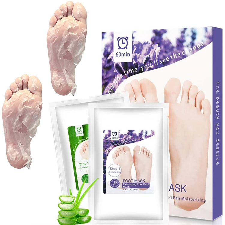 

Wholesale Oem Private Feet Dry Skin Moisturizing Exfoliating Extra Large Collagen Foot Peel Sock Mask, Custom color