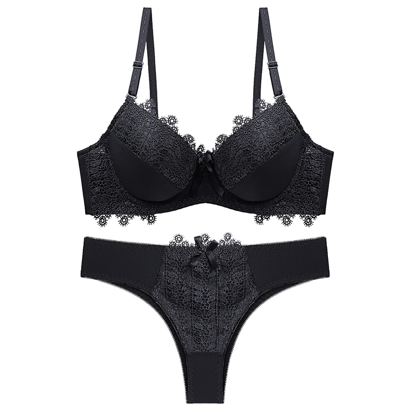 

Hot Sale Women pant and bra set sexy push up Everyday sexy fancy bra panty set combo